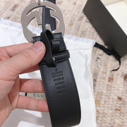 HypedEffects Engraved Black Gucci Belt - SiLouis Vuittoner Gucci Buckle