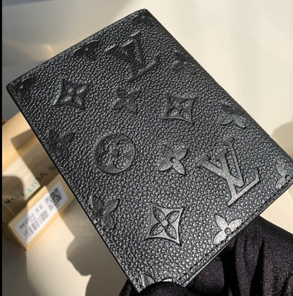 HypedEffects Engraved Black louis vuitton Passport Holder