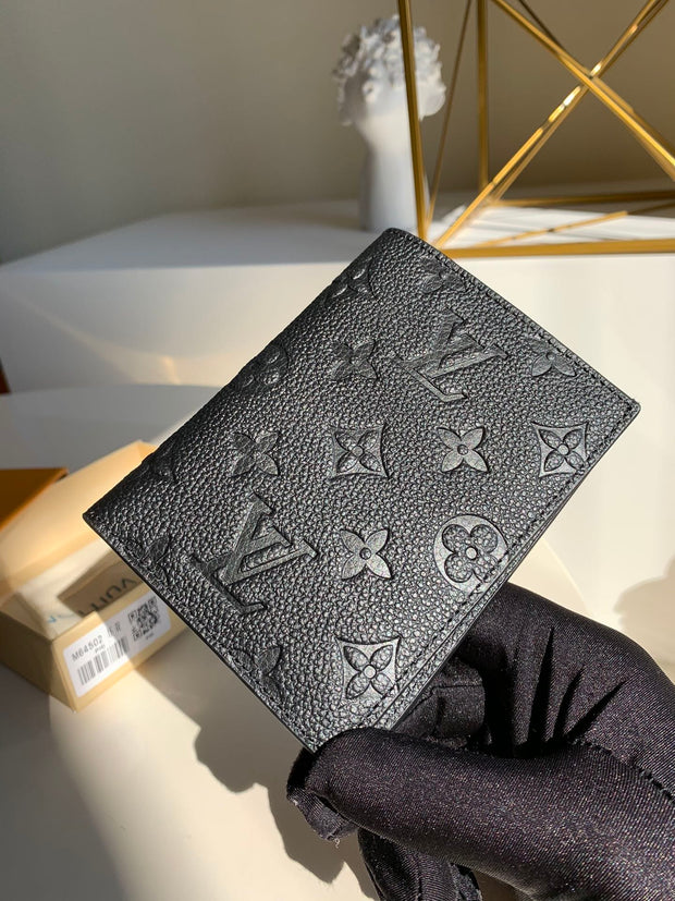 HypedEffects Engraved Black Louis Vuitton Passport Holder