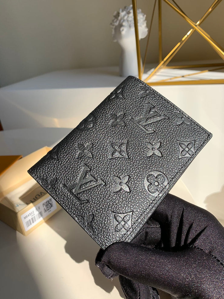 HypedEffects Engraved Black Louis Vuitton Passport Holder