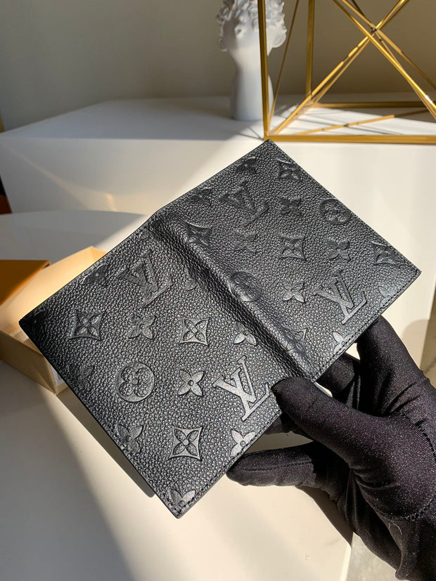 HypedEffects Engraved Black Louis Vuitton Passport Holder