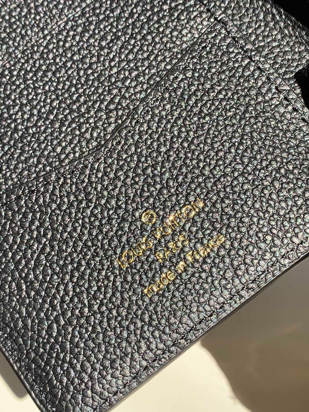 HypedEffects Engraved Black Louis Vuitton Passport Holder