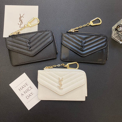 HypedEffects Fashioned YSL Card Holder Wallet with keychain holder