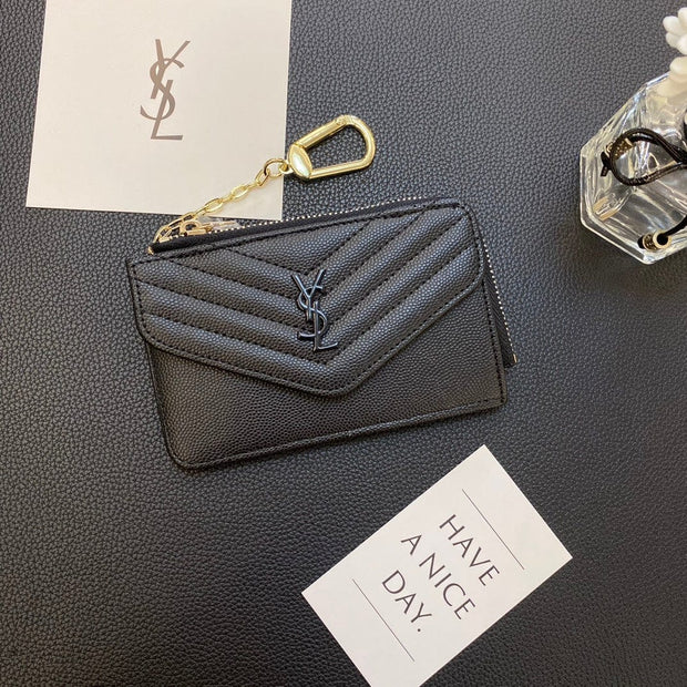 HypedEffects Fashioned YSL Card Holder Wallet with keychain holder