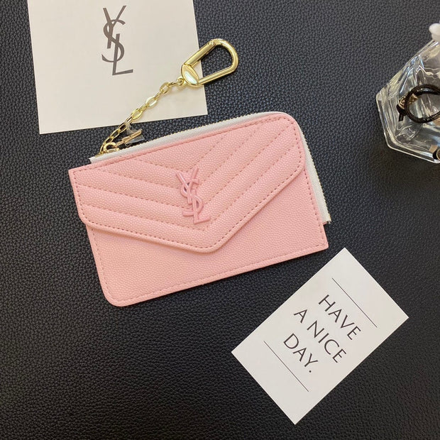 HypedEffects Fashioned YSL Card Holder Wallet with keychain holder