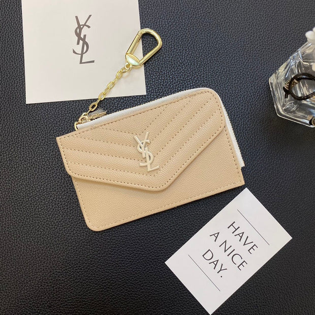 HypedEffects Fashioned YSL Card Holder Wallet with keychain holder