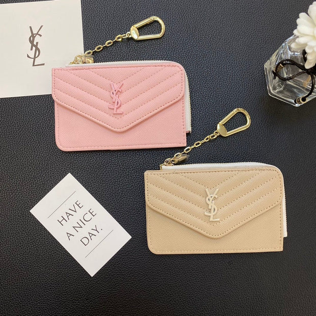 HypedEffects Fashioned YSL Card Holder Wallet with keychain holder