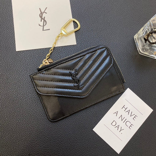 HypedEffects Fashioned YSL Card Holder Wallet with keychain holder