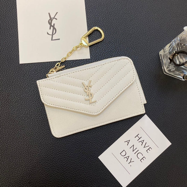 HypedEffects Fashioned YSL Card Holder Wallet with keychain holder