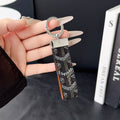 HypedEffects Goyard Signature Canvas Keychain with Leather Strap Luxury Designer Key Holder Available in 7 Colors