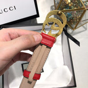 HypedEffects Gucci Crimson Leather Belt - Glamorous Buckle