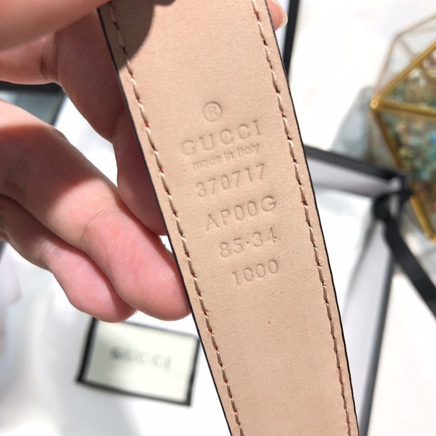 HypedEffects Gucci Crimson Leather Belt - Glamorous Buckle