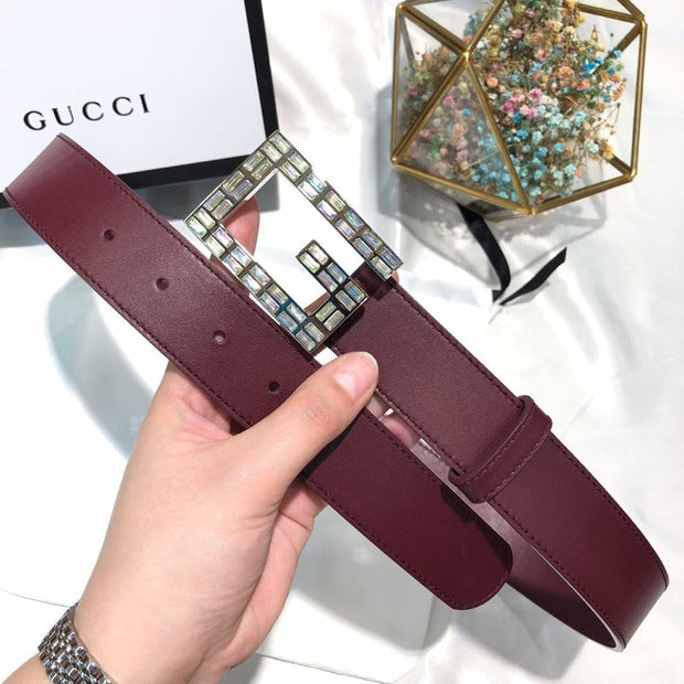 HypedEffects Gucci Mahogany Leather Belt - Glamorous Buckle