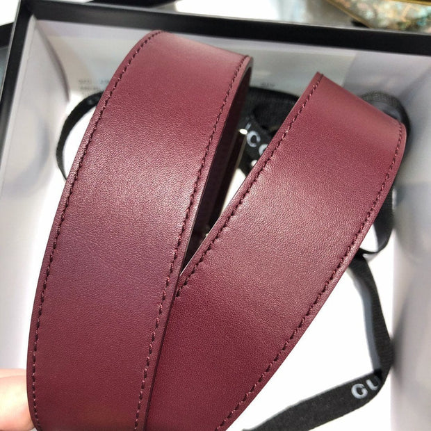HypedEffects Gucci Mahogany Leather Belt - Glamorous Buckle