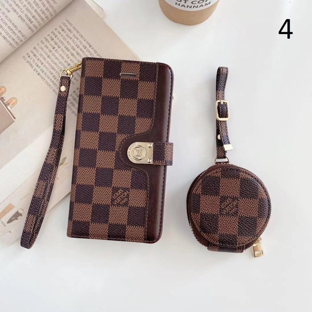 HypedEffects Leather Folio louis vuitton And gucci iPhone Case + FREE AIRPODS PRO CASE