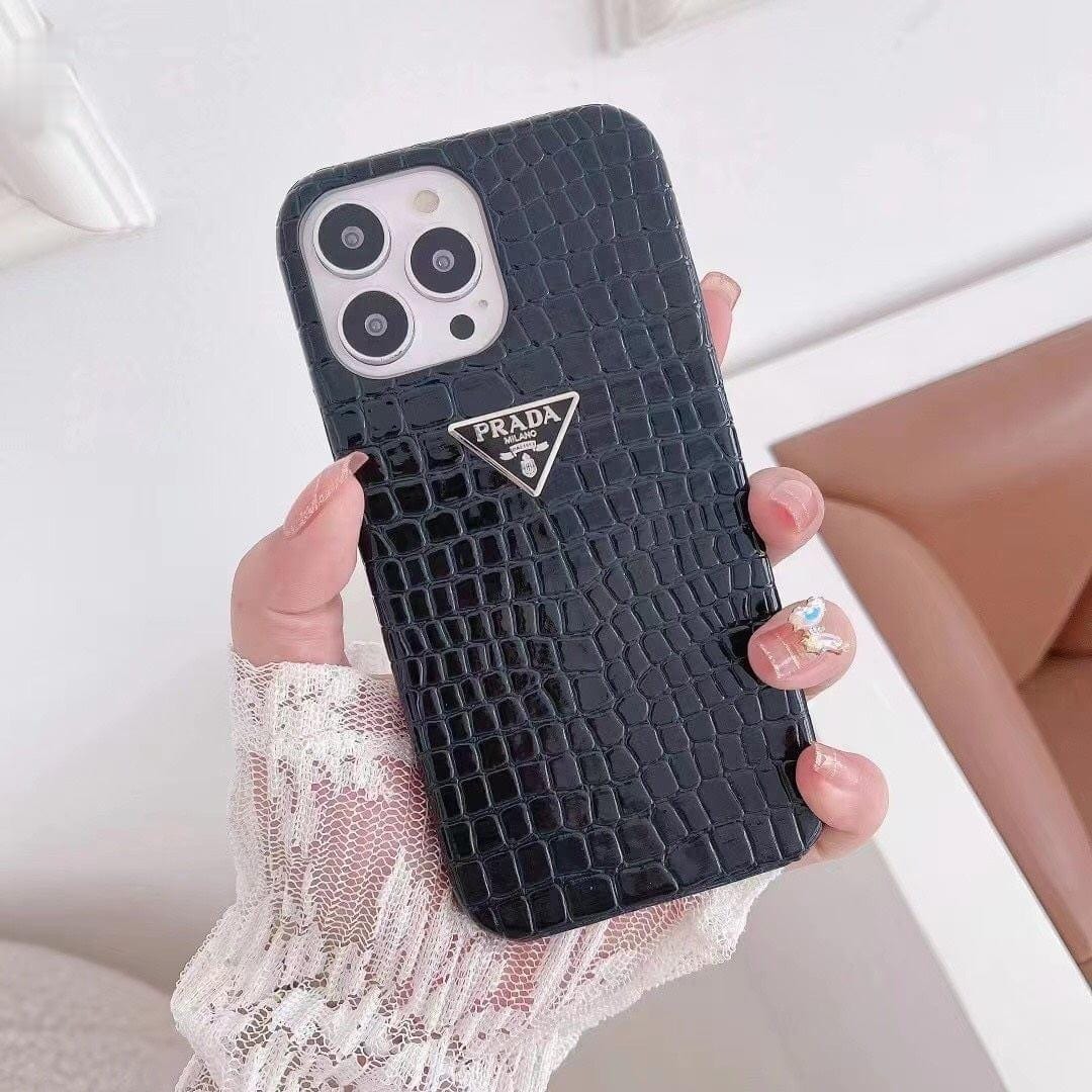 HypedEffects Leather Prada iPhone 15 Cases | Prada Phone Case for iPhone 17