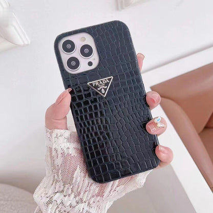HypedEffects Leather Prada iPhone 15 Cases | Prada Phone Case for iPhone 17