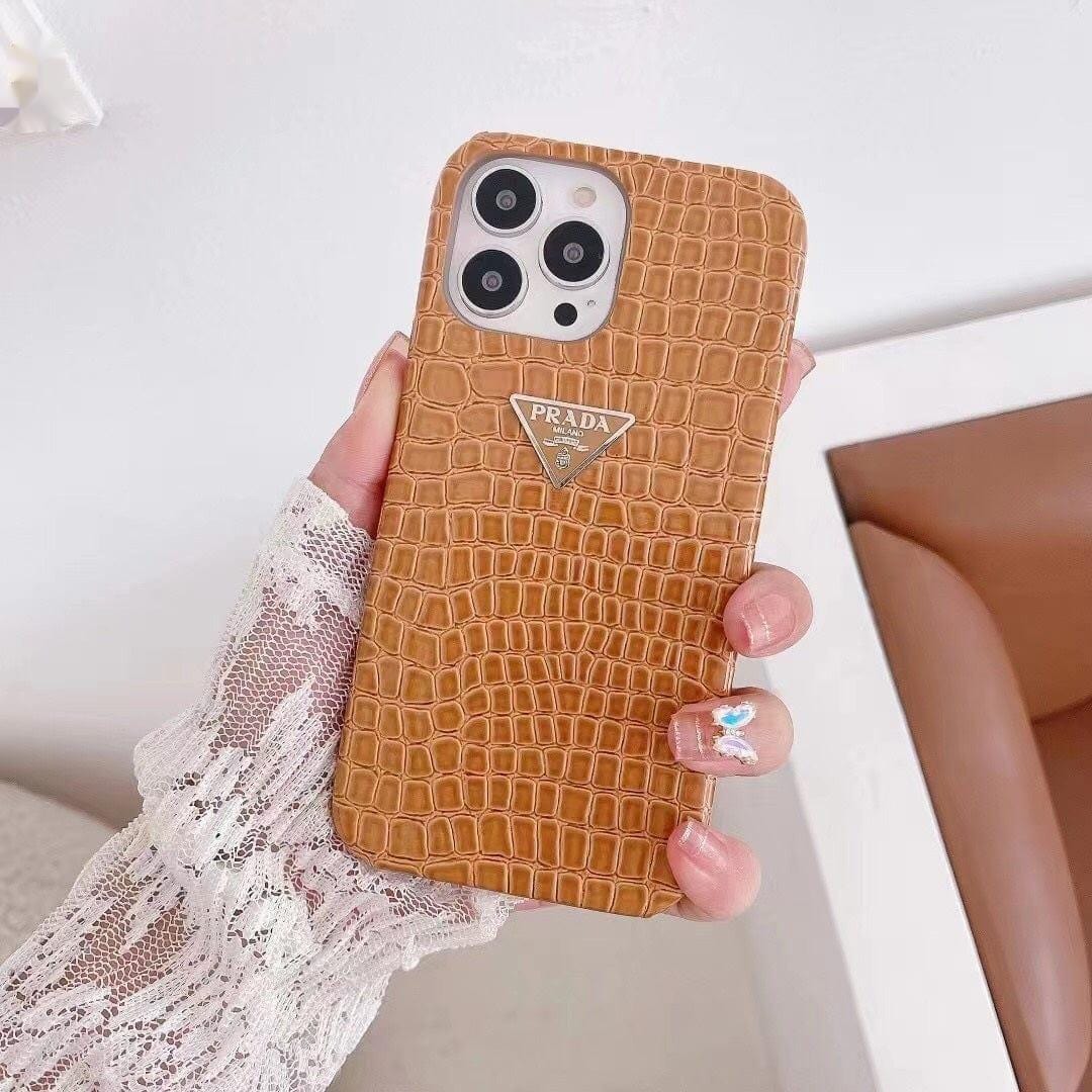 HypedEffects Leather Prada iPhone 15 Cases | Prada Phone Case for iPhone 17