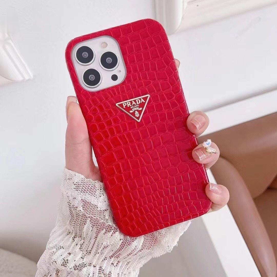 HypedEffects Leather Prada iPhone 15 Cases | Prada Phone Case for iPhone 17