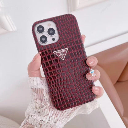 HypedEffects Leather Prada iPhone 15 Cases | Prada Phone Case for iPhone 17