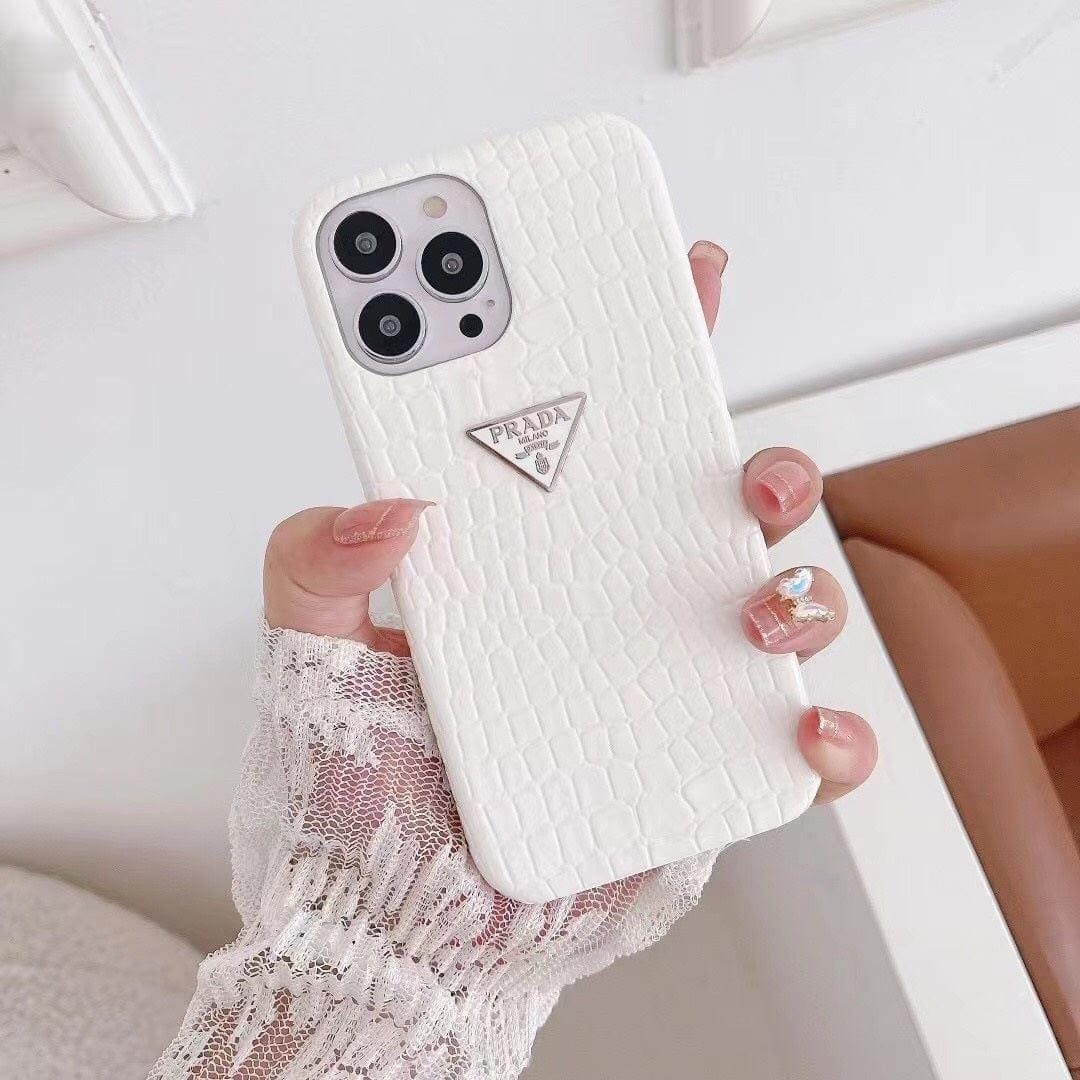 HypedEffects Leather Prada iPhone 15 Cases | Prada Phone Case for iPhone 17