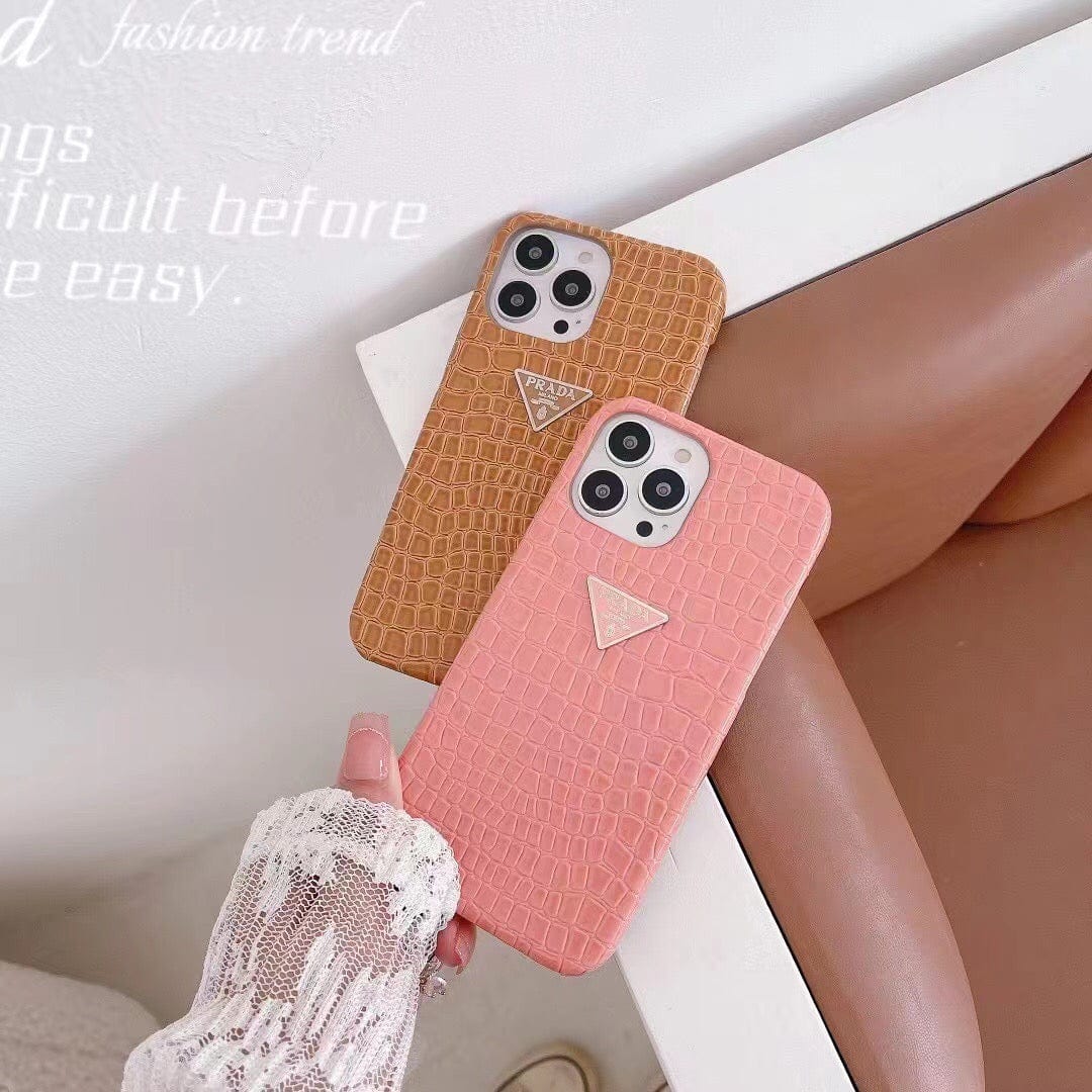 HypedEffects Leather Prada iPhone 15 Cases | Prada Phone Case for iPhone 17