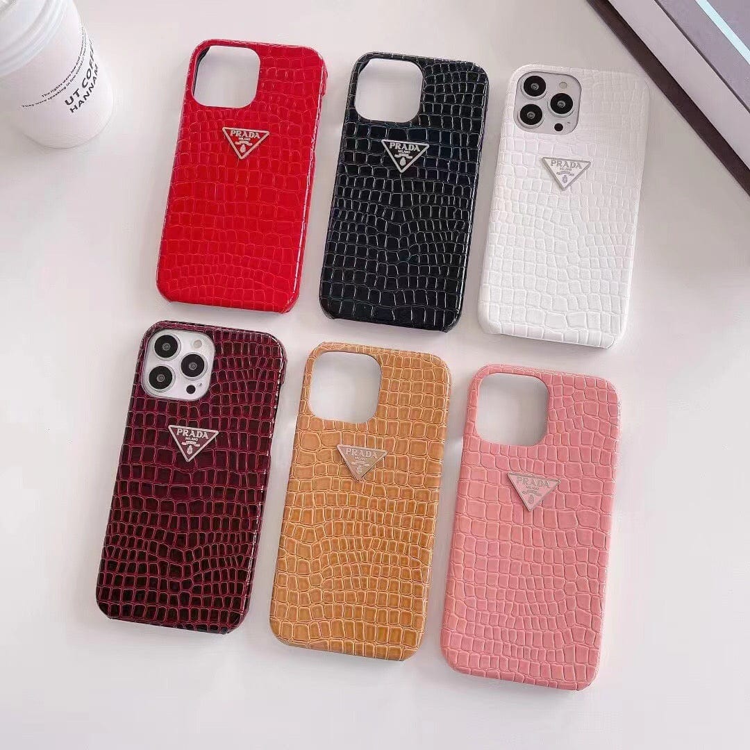 HypedEffects Leather Prada iPhone 15 Cases | Prada Phone Case for iPhone 17