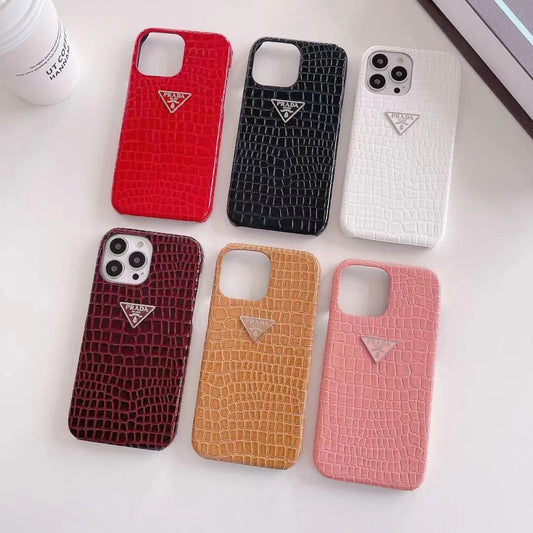 HypedEffects Leather Prada iPhone 15 Cases | Prada Phone Case for iPhone 17