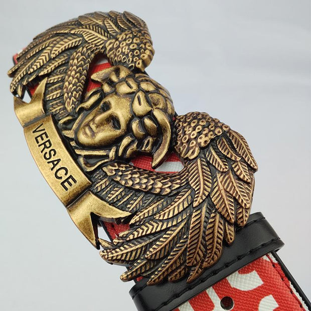 HypedEffects Leather Versace Belt For Men Available in Black and Red