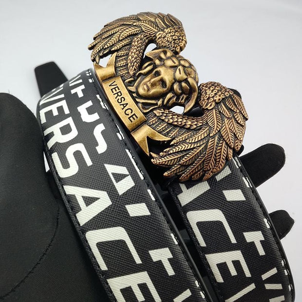 HypedEffects Leather Versace Belt For Men Available in Black and Red