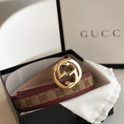 HypedEffects Limited Edition Burgundy & Brown Leather Gucci Belt
