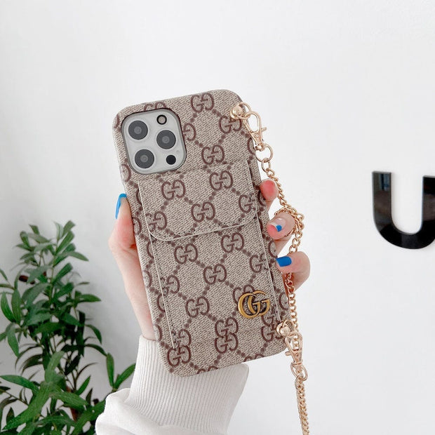 HypedEffects Louis Vuitton And Gucci Back Pocket iPhone 14 Case With Straps