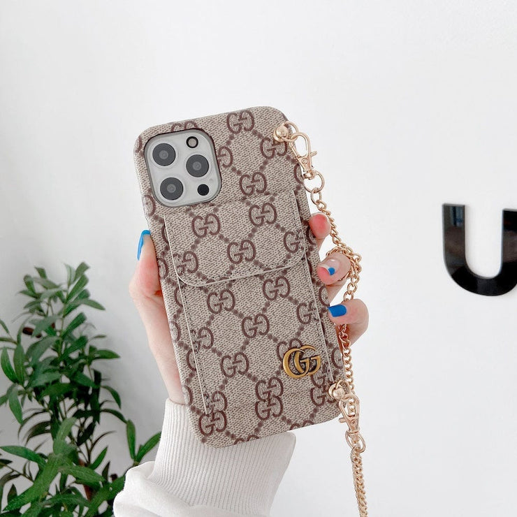 HypedEffects Louis Vuitton And Gucci Back Pocket iPhone 14 Case With Straps