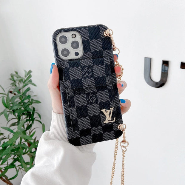 HypedEffects Louis Vuitton And Gucci Back Pocket iPhone 14 Case With Straps