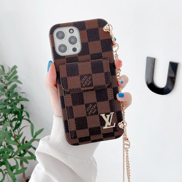 HypedEffects Louis Vuitton And Gucci Back Pocket iPhone 14 Case With Straps