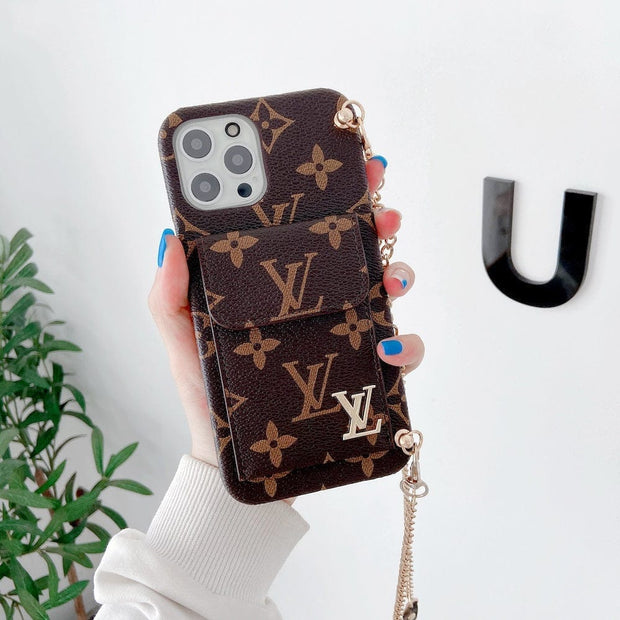 HypedEffects Louis Vuitton And Gucci Back Pocket iPhone 14 Case With Straps