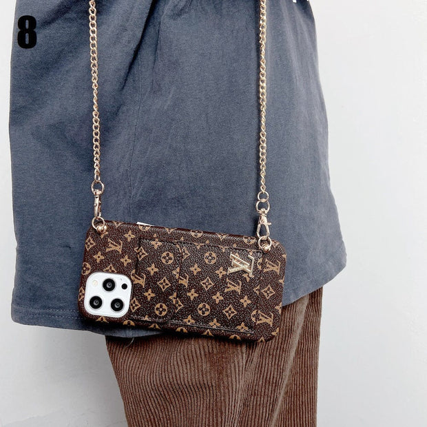 HypedEffects Louis Vuitton And Gucci Back Pocket iPhone 14 Case With Straps
