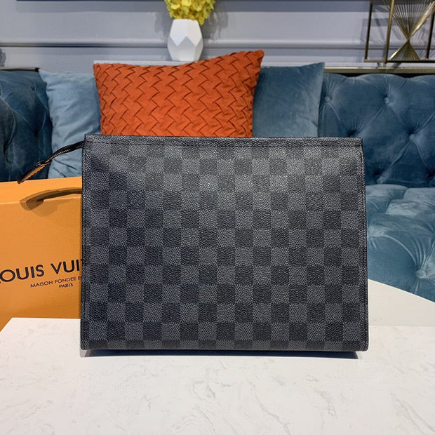 HypedEffects Louis Vuitton Damier and Monogram Canvas Toiletry Wallet Pouch - Black, Brown, and Monogram