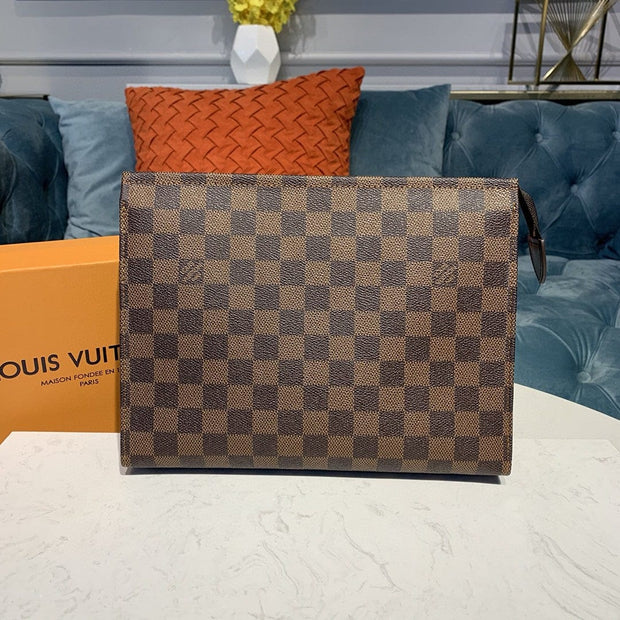HypedEffects Louis Vuitton Damier and Monogram Canvas Toiletry Wallet Pouch - Black, Brown, and Monogram