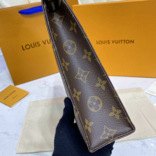 HypedEffects Louis Vuitton Damier and Monogram Canvas Toiletry Wallet Pouch - Black, Brown, and Monogram