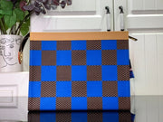 HypedEffects Louis Vuitton Damier Graphite Pochette Voyage MM with Royal Blue Accents