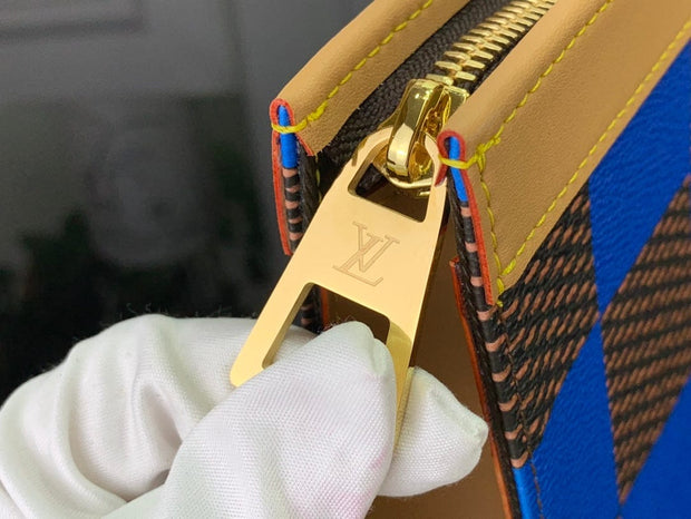 HypedEffects Louis Vuitton Damier Graphite Pochette Voyage MM with Royal Blue Accents