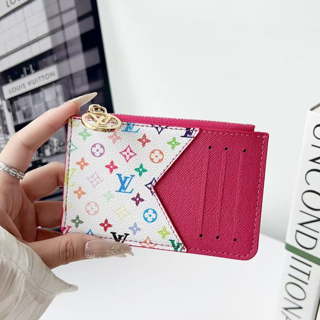HypedEffects louis vuitton gucci and Burberry Luxury Zip Card Holder Wallet with Keyring Compact Designer Card Case