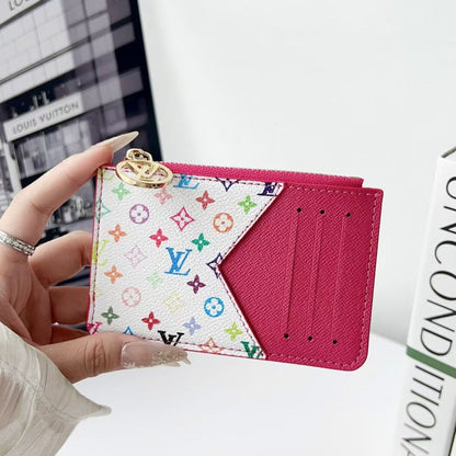 HypedEffects louis vuitton gucci and Burberry Luxury Zip Card Holder Wallet with Keyring Compact Designer Card Case