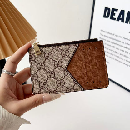 HypedEffects louis vuitton gucci and Burberry Luxury Zip Card Holder Wallet with Keyring Compact Designer Card Case