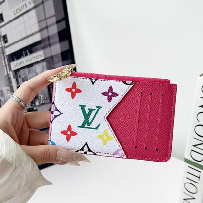HypedEffects louis vuitton gucci and Burberry Luxury Zip Card Holder Wallet with Keyring Compact Designer Card Case