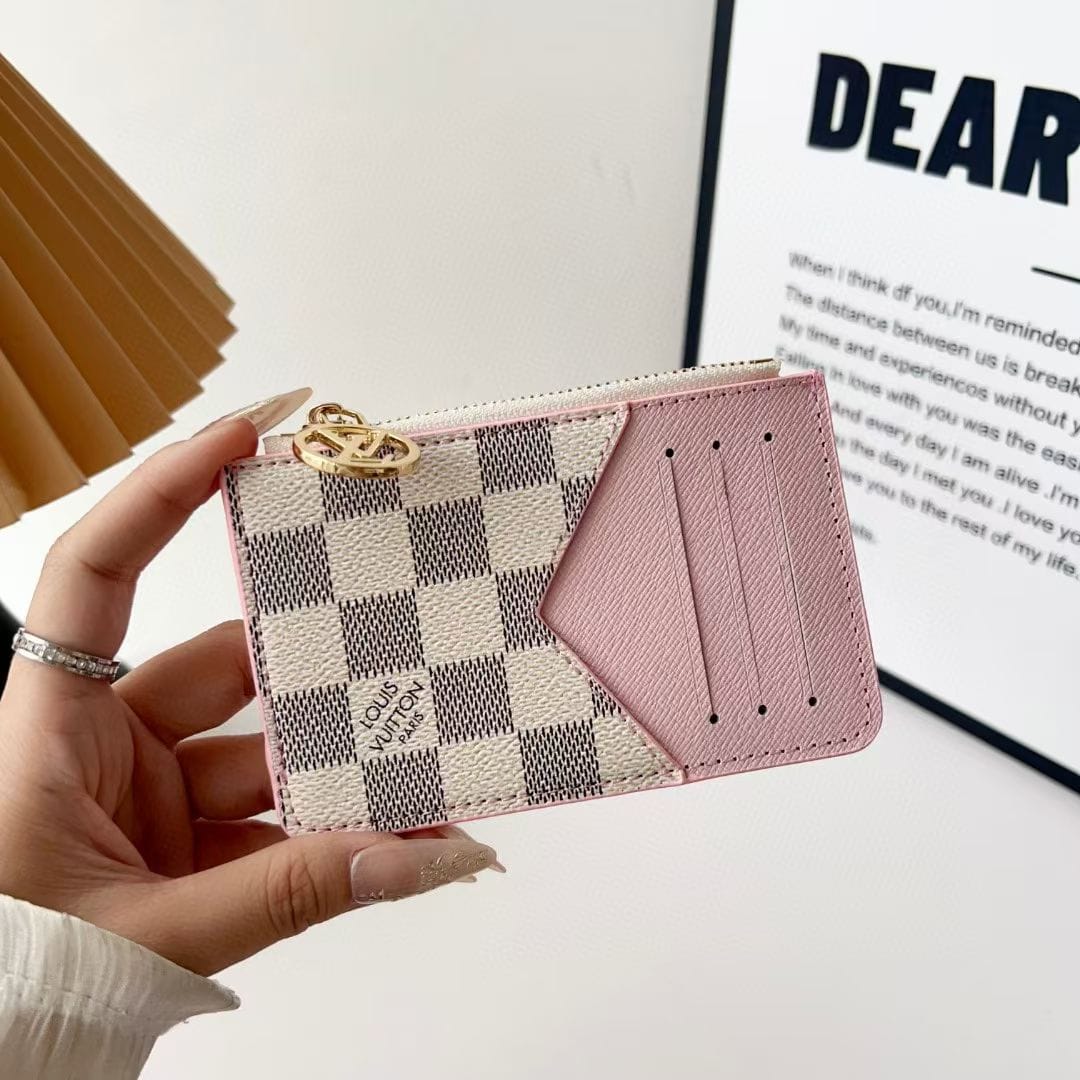 HypedEffects louis vuitton gucci and Burberry Luxury Zip Card Holder Wallet with Keyring Compact Designer Card Case