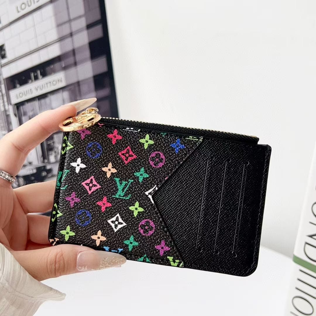 HypedEffects louis vuitton gucci and Burberry Luxury Zip Card Holder Wallet with Keyring Compact Designer Card Case