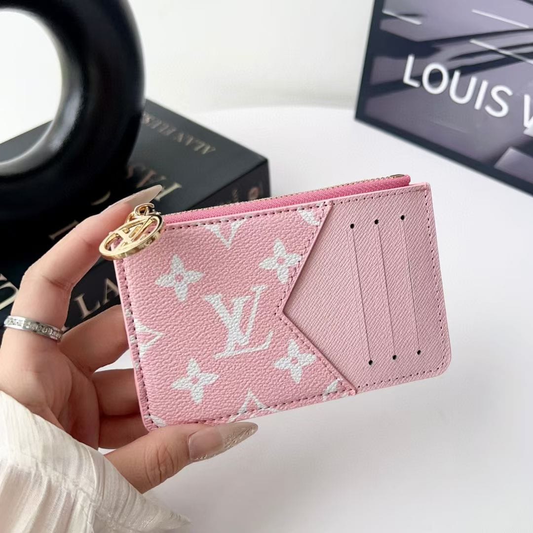 HypedEffects louis vuitton gucci and Burberry Luxury Zip Card Holder Wallet with Keyring Compact Designer Card Case