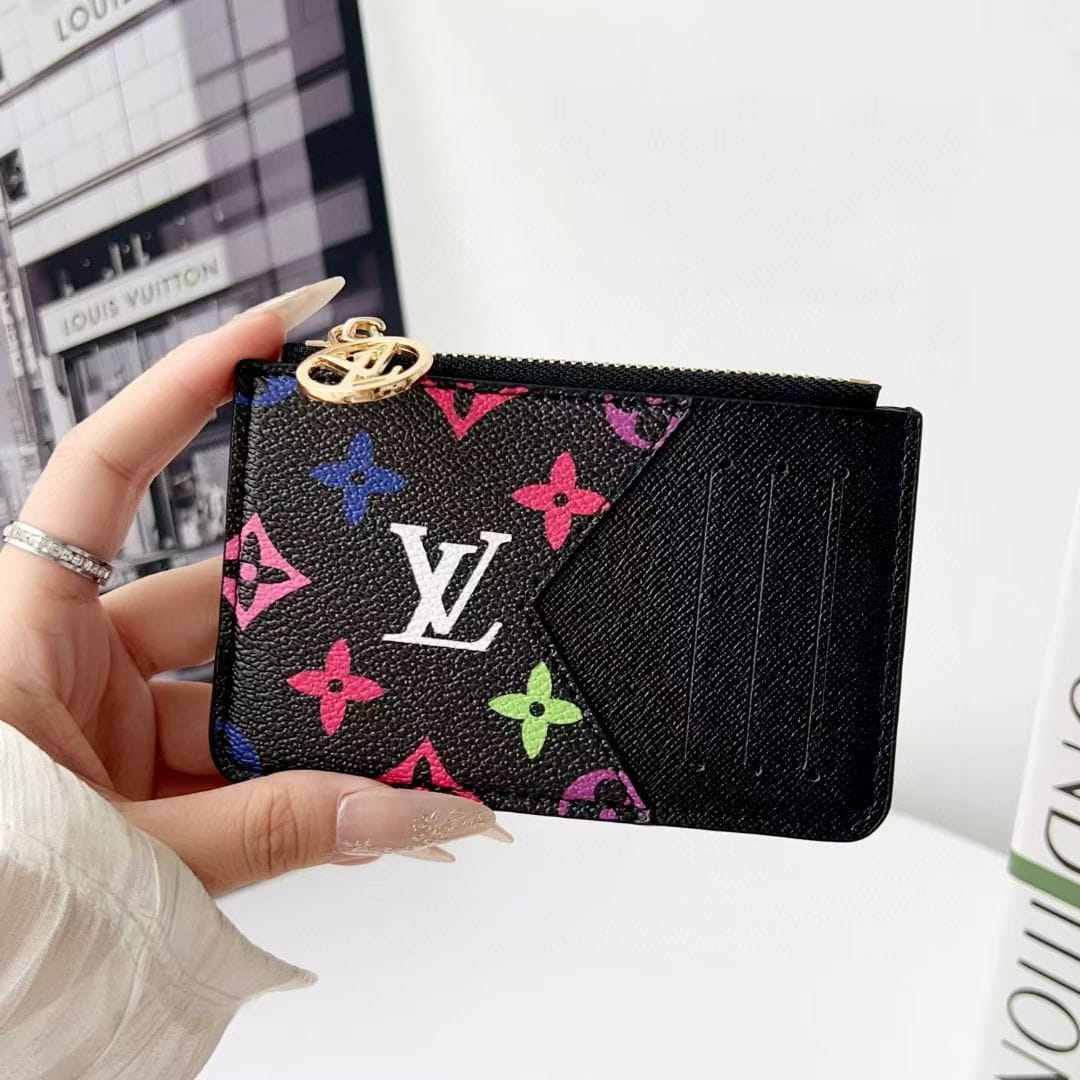HypedEffects louis vuitton gucci and Burberry Luxury Zip Card Holder Wallet with Keyring Compact Designer Card Case